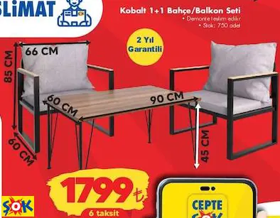 KOBALT 1+1 BAHÇE/BALKON SETİ